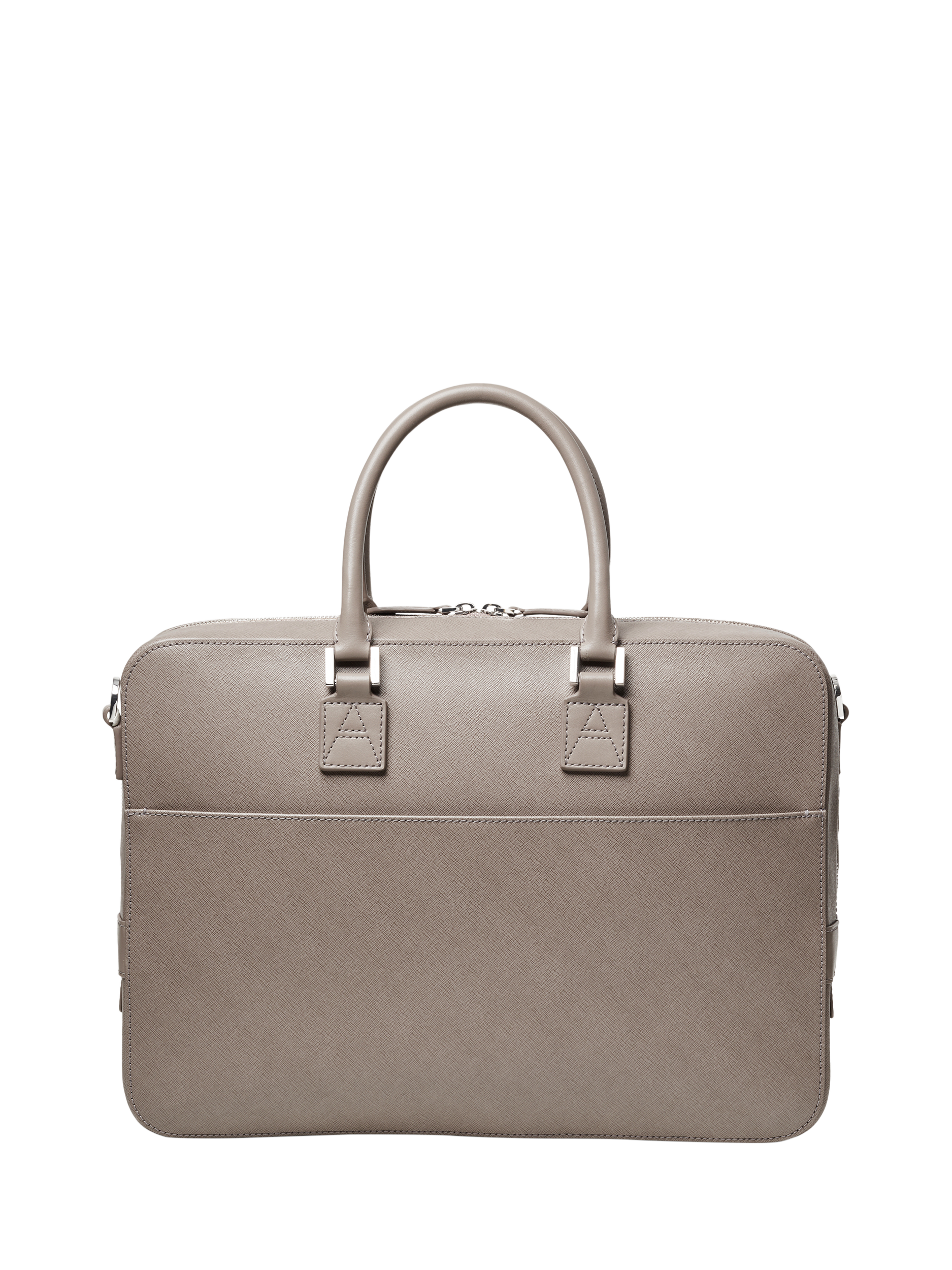 Product image 3 of 6, which shows Aspinal of London Mount Street Leather Laptop Briefcase Bag, Warm Grey