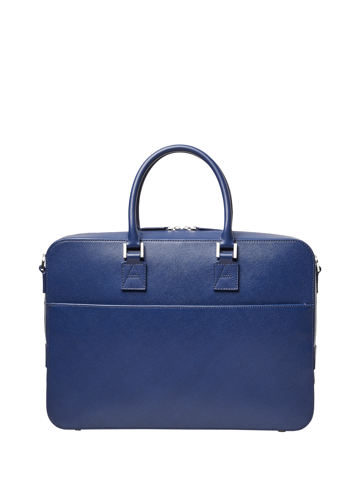 Product image 3 of 6, which shows Aspinal of London Mount Street Leather Laptop Briefcase Bag, Caspian Blue