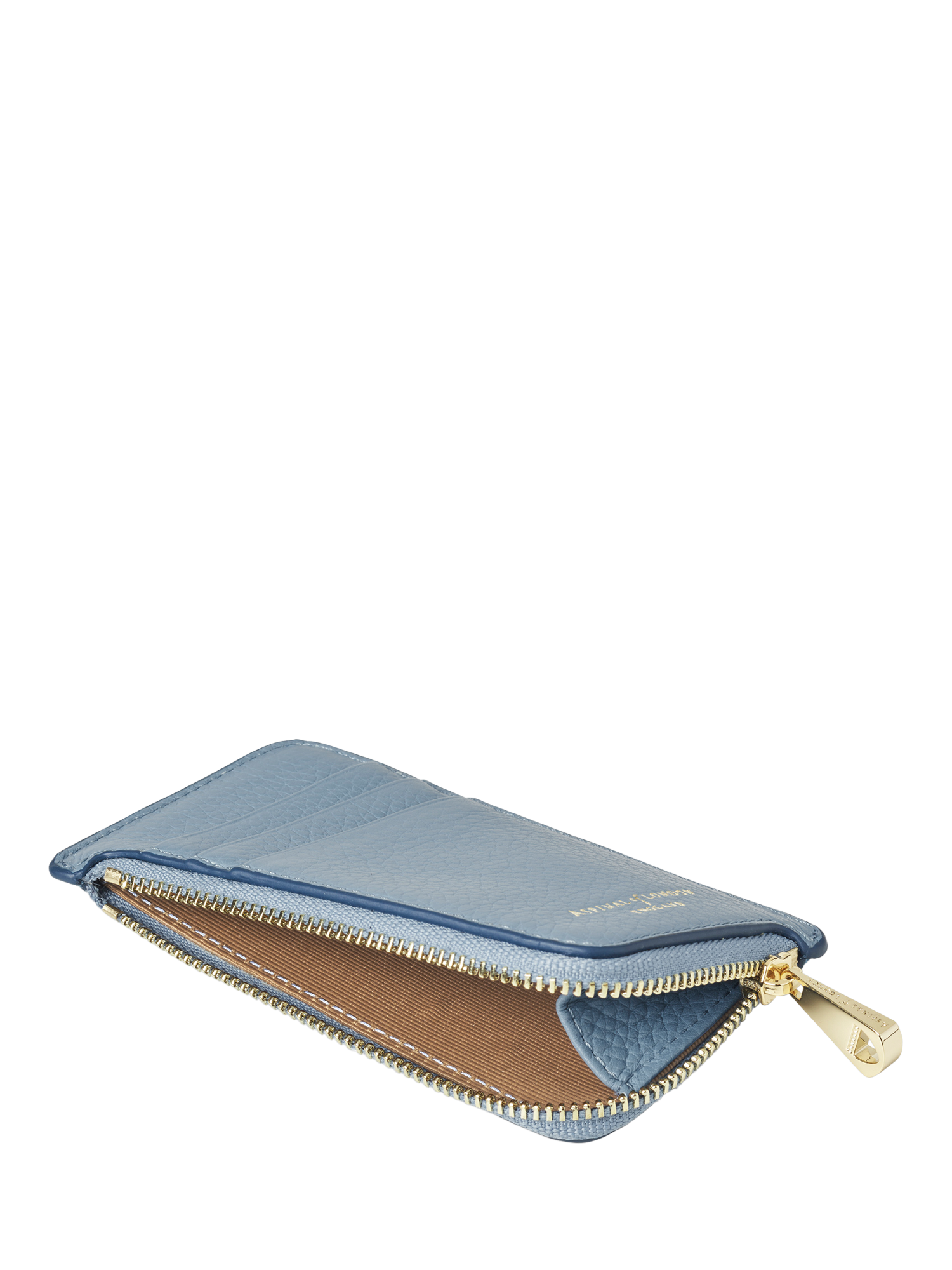 Product image 3 of 3, which shows Aspinal of London Pebble Leather Zipped Coin and Card Holder, Bluebell