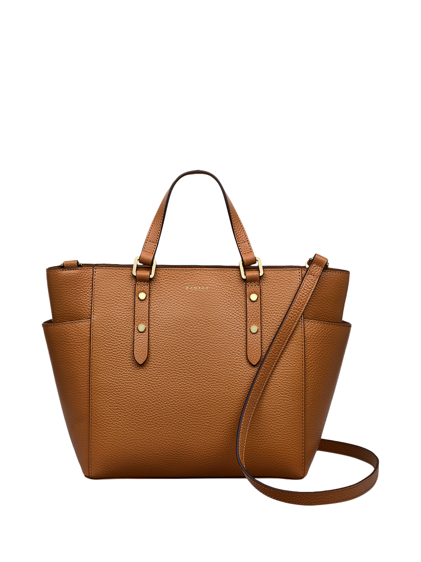 Product image 1 of 4, which shows Radley Silk Street Leather Medium Zip Top Multiway Bag, Caramel