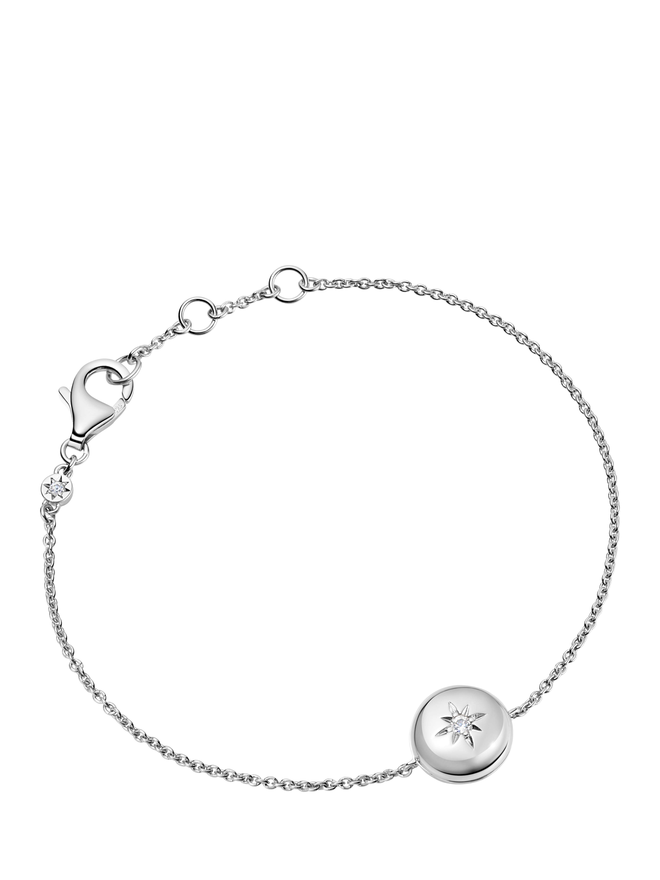Product image 1 of 2, which shows Astley Clarke Sterling Silver Star Set Mini Locket Bracelet
