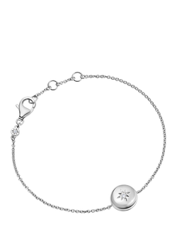 Astley Clarke Sterling Silver Star Set Mini Locket Bracelet, Silver