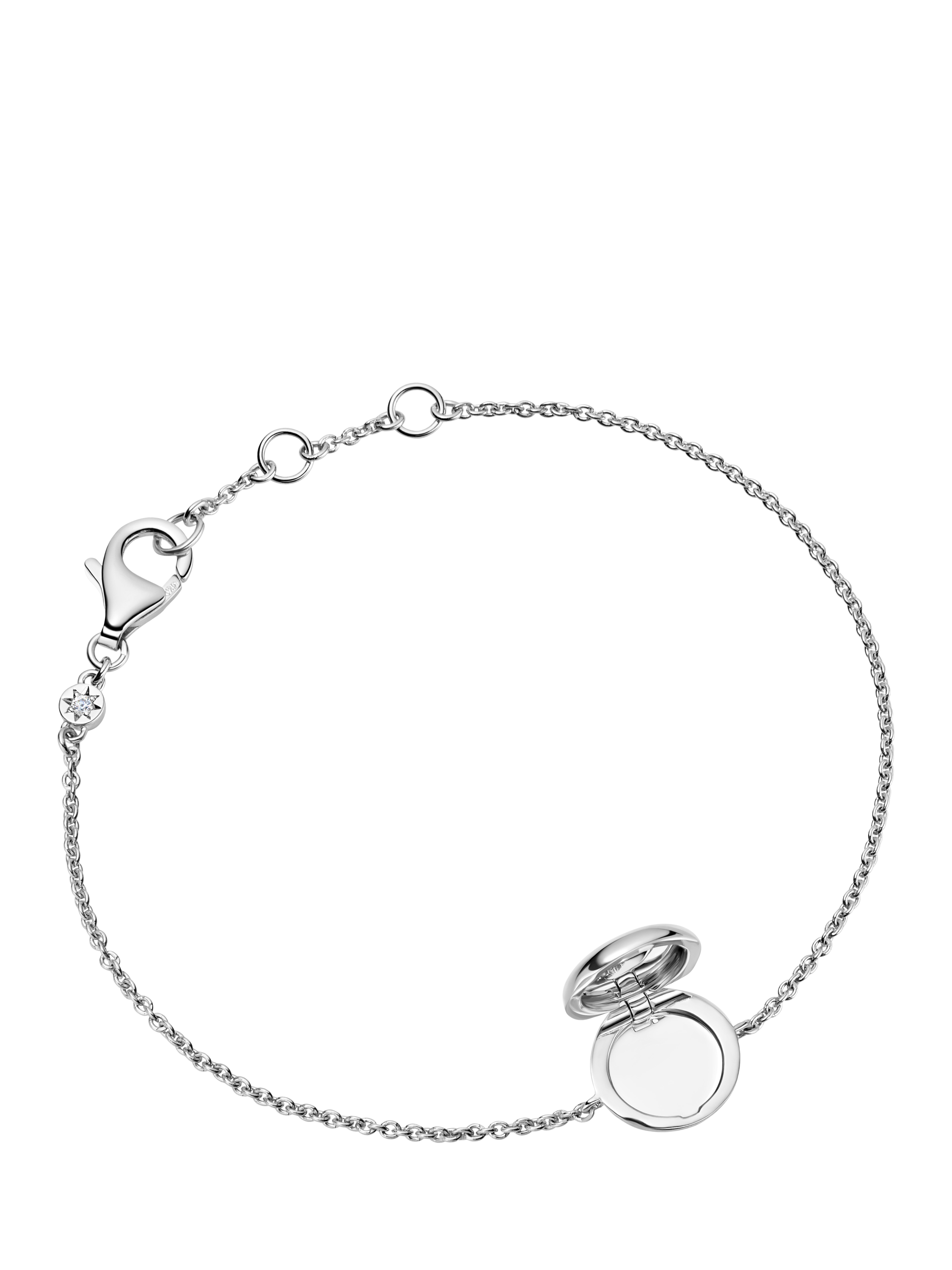 Product image 2 of 2, which shows Astley Clarke Sterling Silver Star Set Mini Locket Bracelet