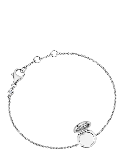 Astley Clarke Sterling Silver Star Set Mini Locket Bracelet - view 2, Silver