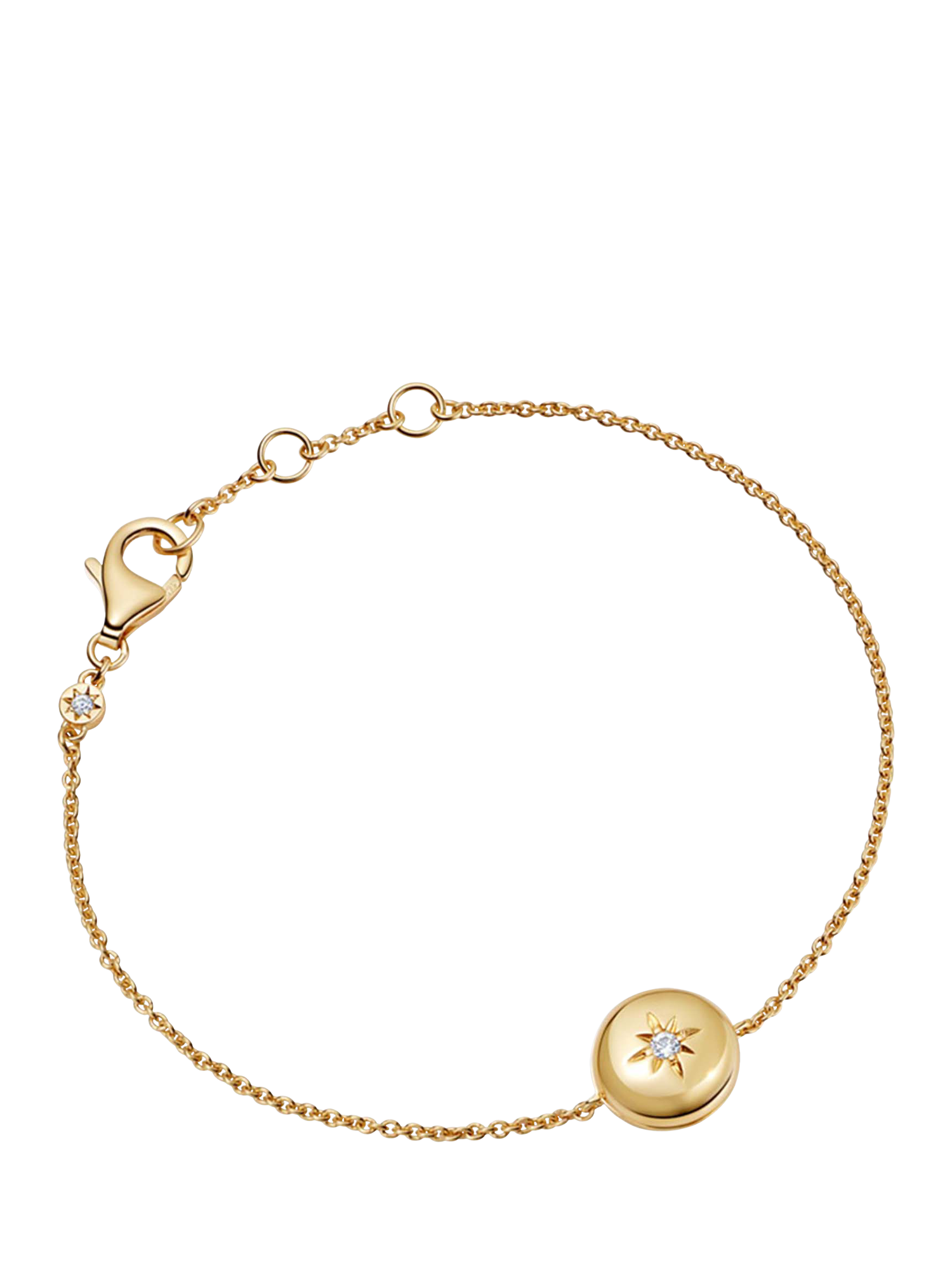 Product image 1 of 4, which shows Astley Clarke Sterling Silver Star Set Mini Locket Bracelet