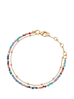 Astley Clarke Beaded Gemstone Nugget Bracelet, Gold/Multi, Gold Gold
