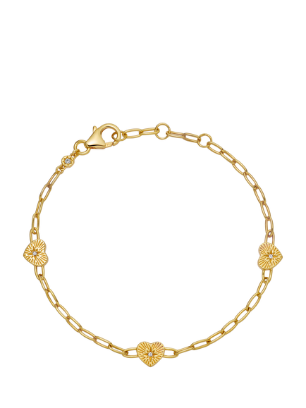 Astley Clarke Heart Station Bracelet, Gold, Gold