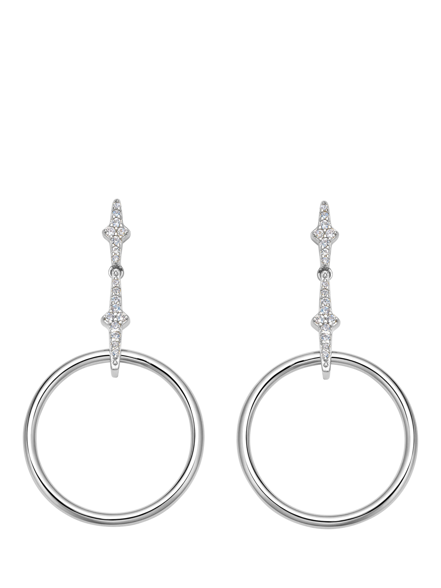 Product image 1 of 3, which shows Astley Clarke Luna Hoop White Sapphire Earrings, Silver