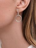 Astley Clarke Luna Hoop White Sapphire Earrings, Silver