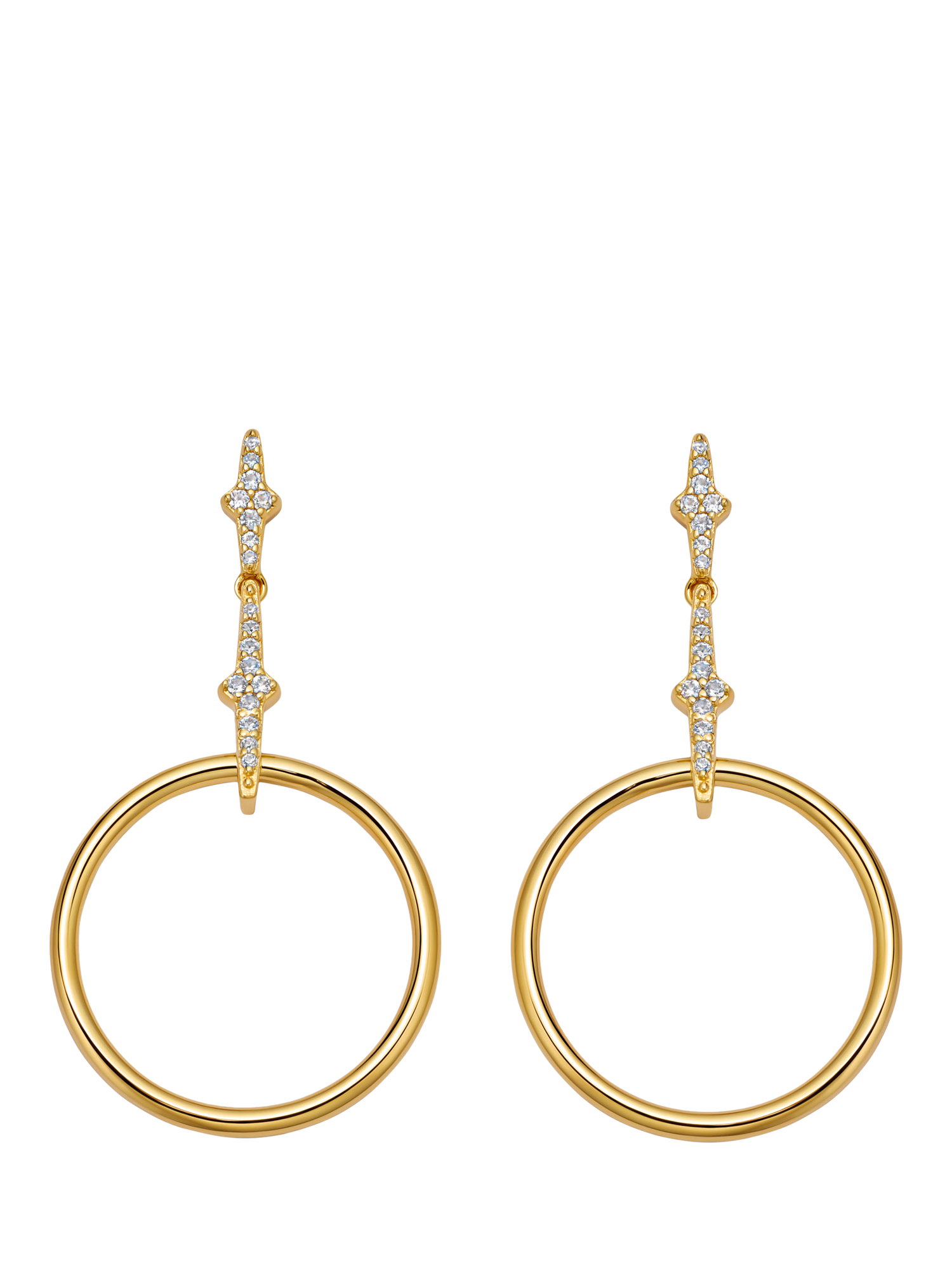 Product image 1 of 3, which shows Astley Clarke Luna Front Facing Hoop Earrings, Gold