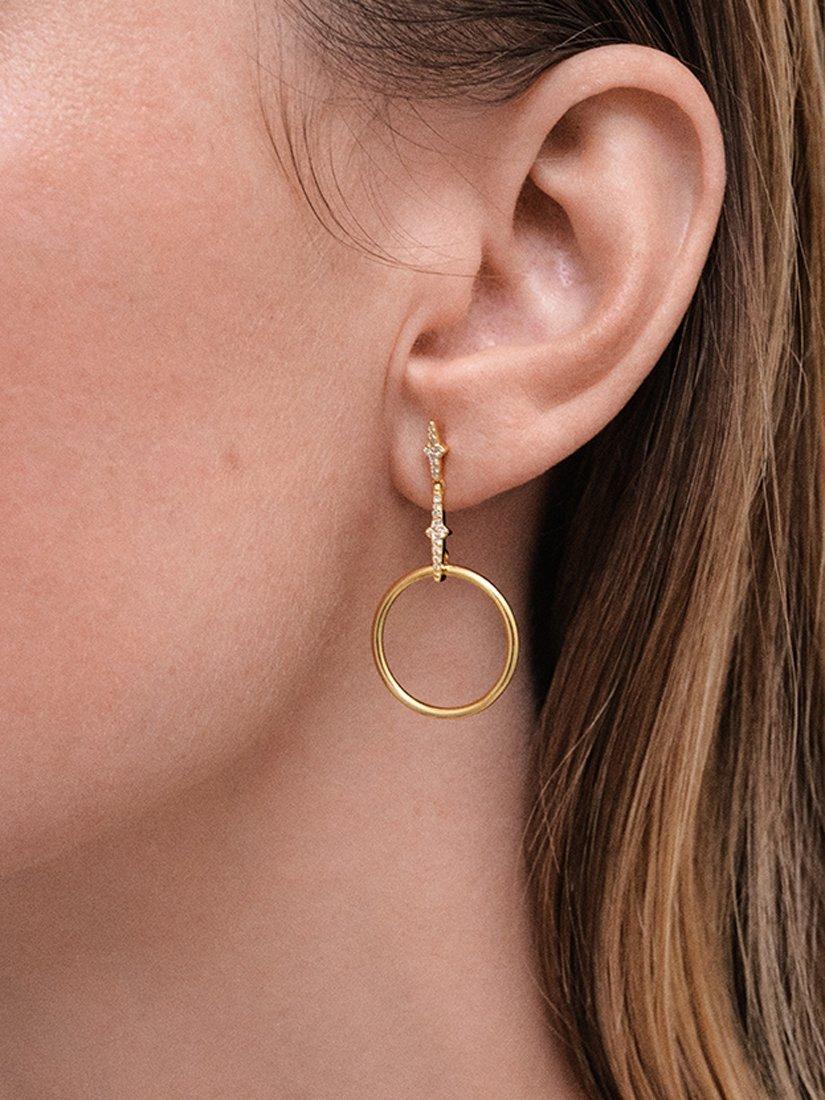 Product image 2 of 3, which shows Astley Clarke Luna Front Facing Hoop Earrings, Gold
