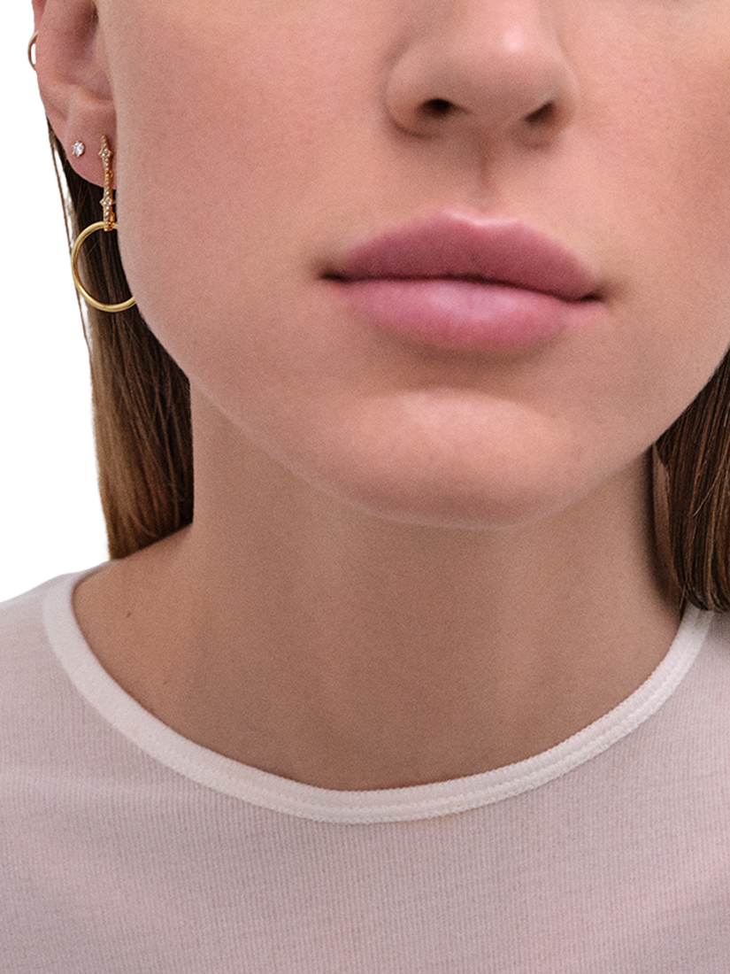 Product image 3 of 3, which shows Astley Clarke Luna Front Facing Hoop Earrings, Gold