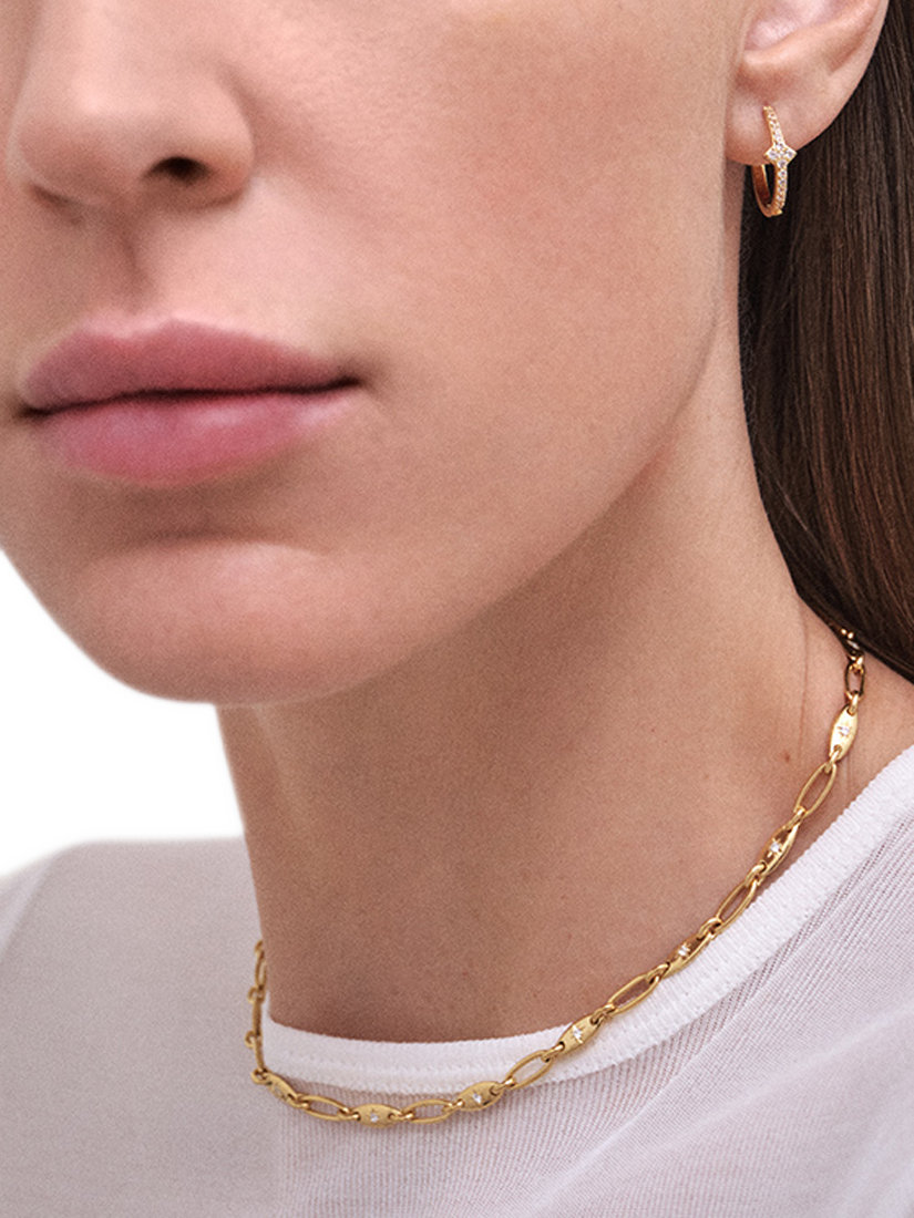 Product image 2 of 2, which shows Astley Clarke Luna Maxi Hoop Earrings, Gold