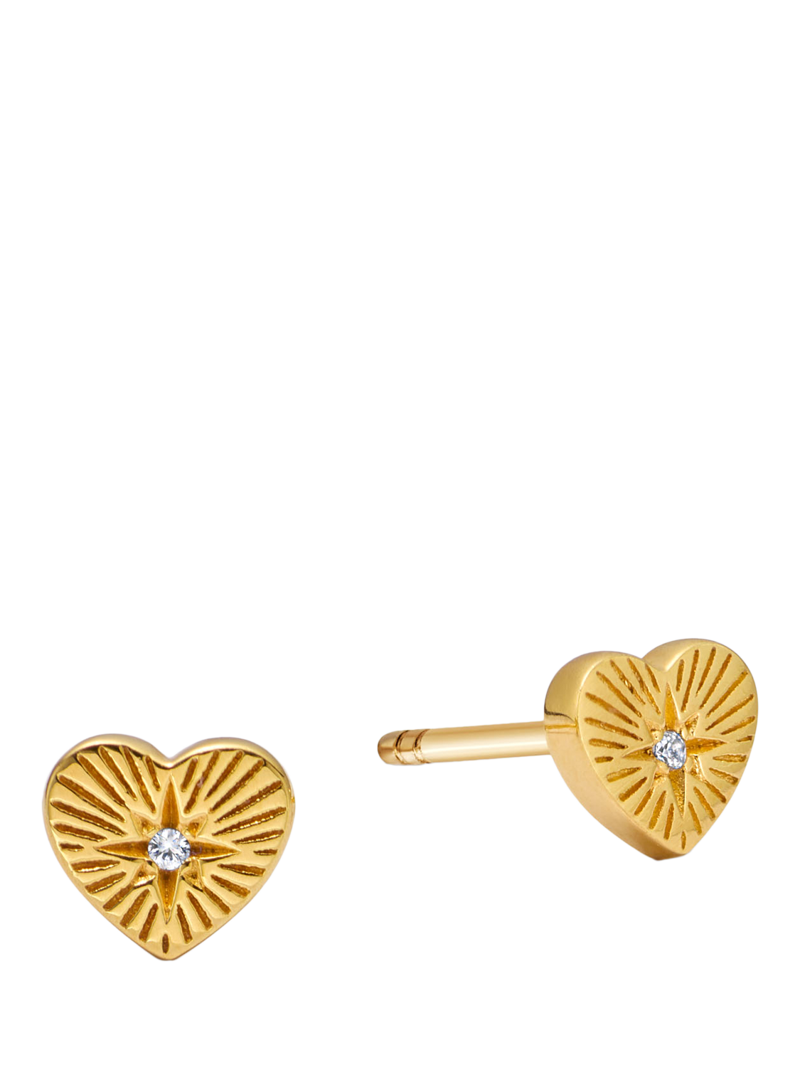 Product image 1 of 2, which shows Astley Clarke Heart Stud Earrings, Gold