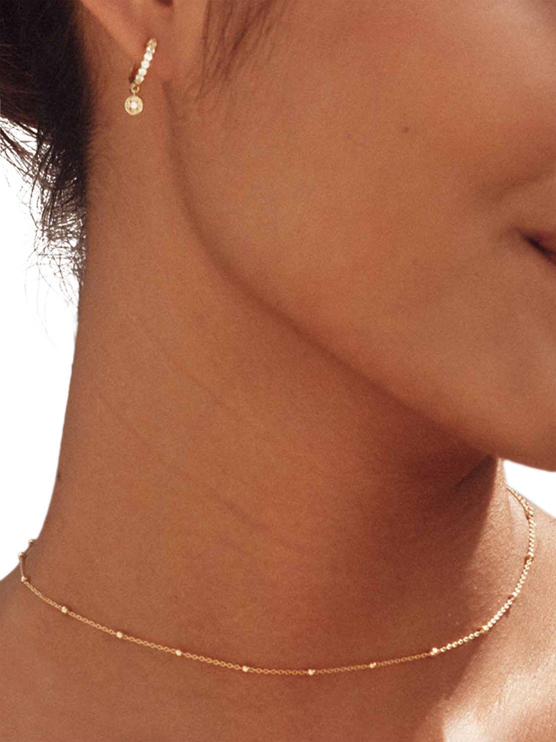 Product image 2 of 2, which shows Astley Clarke Aurora Bead Necklace, Gold