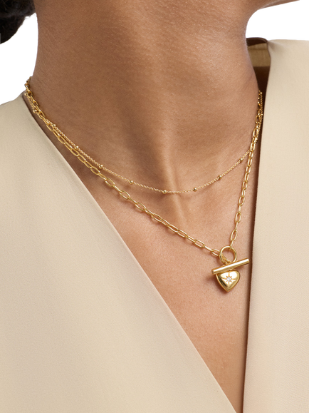 Astley Clarke Aurora Bead Necklace, Gold - view 2, Gold