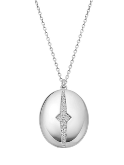 Astley Clarke Luna Locket Pendant Necklace, Silver, Silver Silver