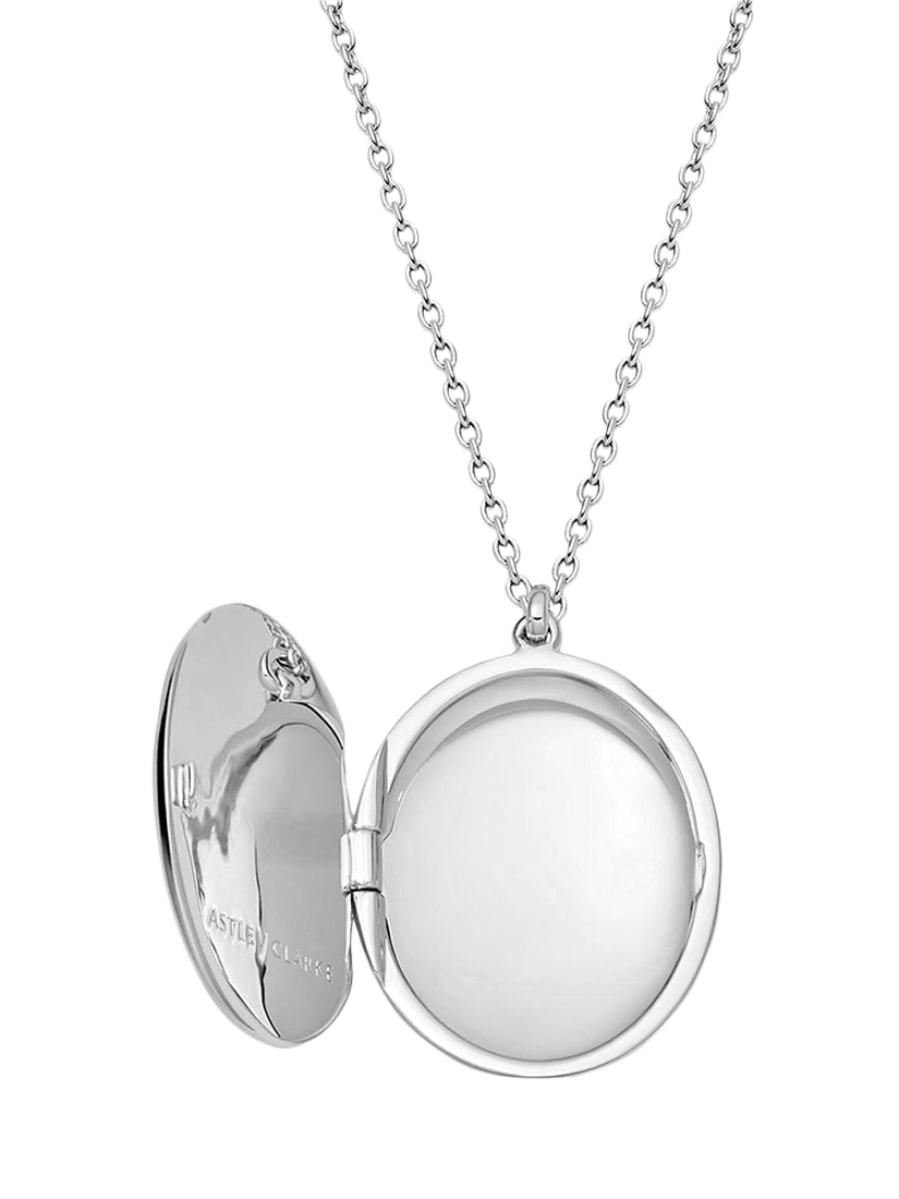 Product image 2 of 3, which shows Astley Clarke Luna Locket Pendant Necklace, Silver