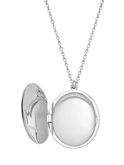 Astley Clarke Luna Locket Pendant Necklace, Silver - view 2, Silver Silver