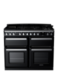 Rangemaster Edge Deluxe EDDLB110DFGBLK/CM1 110cm Dual Fuel Range Cooker with Gas Hob, Black