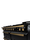 Rangemaster Estel Deluxe 110cm Dual Fuel Range Cooker with Gas Hob, Black/Antique Brass