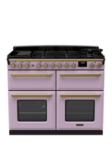 Rangemaster Estel Deluxe 110cm Dual Fuel Range Cooker with Gas Hob, Heather/Antique Brass