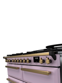 Rangemaster Estel Deluxe 110cm Dual Fuel Range Cooker with Gas Hob - view 2, Heather/Antique Brass