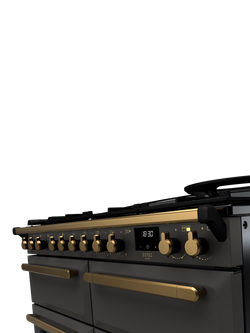 Rangemaster Estel Deluxe 110cm Dual Fuel Range Cooker with Gas Hob - view 2, Slate/Antique Brass