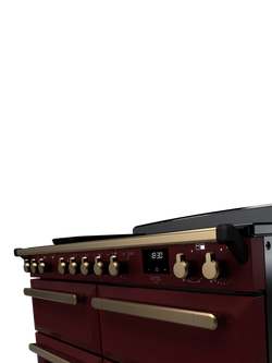 Rangemaster Estel Deluxe 110cm Electric Range Cooker with Induction Hob - view 2, Bordeaux/Antique Brass