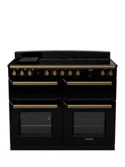 Rangemaster Estel Deluxe 110cm Electric Range Cooker with Induction Hob, Black/Antique Brass