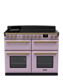 Rangemaster Estel Deluxe 110cm Electric Range Cooker with Induction Hob, Heather/Antique Brass