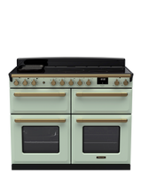 Rangemaster Estel Deluxe 110cm Electric Range Cooker with Induction Hob, Mint/Antique Brass