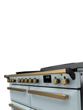 Rangemaster Estel Deluxe 110cm Electric Range Cooker with Induction Hob, Misty Blue/Antique Brass