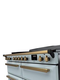 Rangemaster Estel Deluxe 110cm Electric Range Cooker with Induction Hob - view 2, Misty Blue/Antique Brass