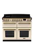 Rangemaster Estel Deluxe 110cm Electric Range Cooker with Induction Hob, Pale Cream/Antique Brass