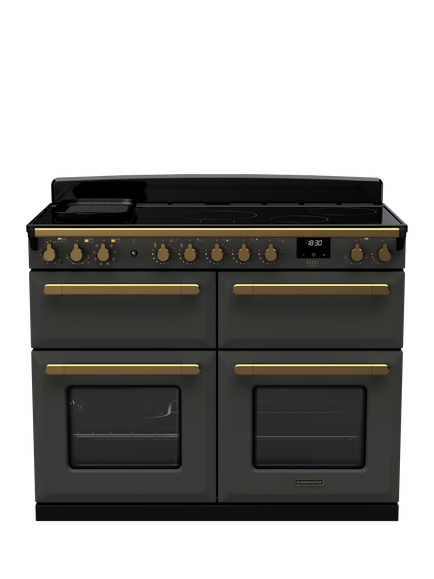 Rangemaster Estel Deluxe 110cm Electric Range Cooker with Induction Hob, Slate/Antique Brass