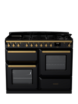 Rangemaster Estel Deluxe 110cm Dual Fuel Range Cooker with Gas Hob, Black
