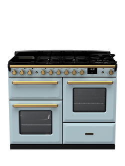 Rangemaster Estel Deluxe 110cm Dual Fuel Range Cooker with Gas Hob, Misty Blue