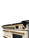 Rangemaster Estel Deluxe 110cm Dual Fuel Range Cooker with Gas Hob, Pale Cream/Antique Brass