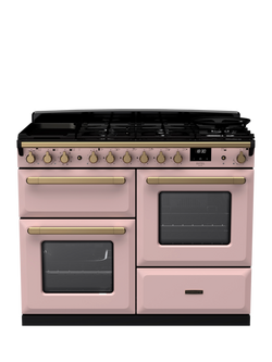 Rangemaster Estel Deluxe 110cm Dual Fuel Range Cooker with Gas Hob, Slate/Antique Brass