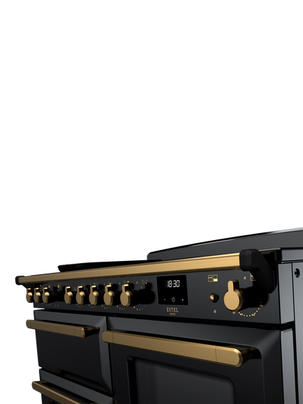 Rangemaster Estel Deluxe 110cm Electric Fuel Range Cooker with Induction Hob - view 2, Black