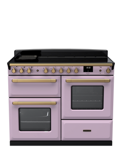 Rangemaster Estel Deluxe 110cm Electric Fuel Range Cooker with Induction Hob, Heather/Antique Brass