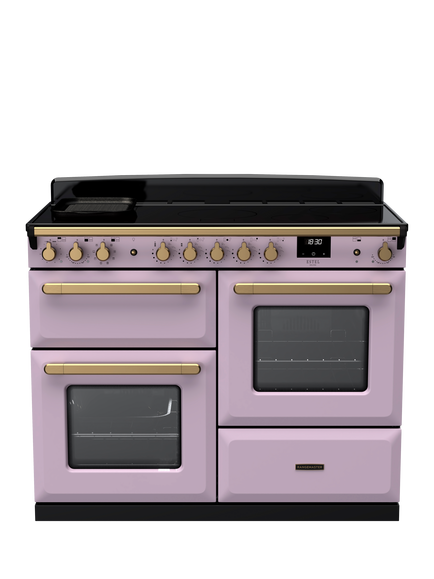 Rangemaster Estel Deluxe 110cm Electric Fuel Range Cooker with Induction Hob, Heather/Antique Brass