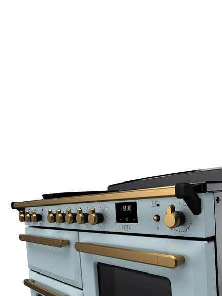 Rangemaster Estel Deluxe 110cm Electric Fuel Range Cooker with Induction Hob - view 2, Misty Blue