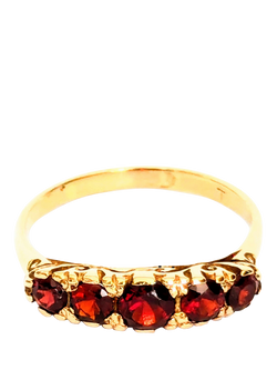 L & T Heirlooms Pre-Loved 9ct Yellow Gold Garnet Eternity Ring, Gold