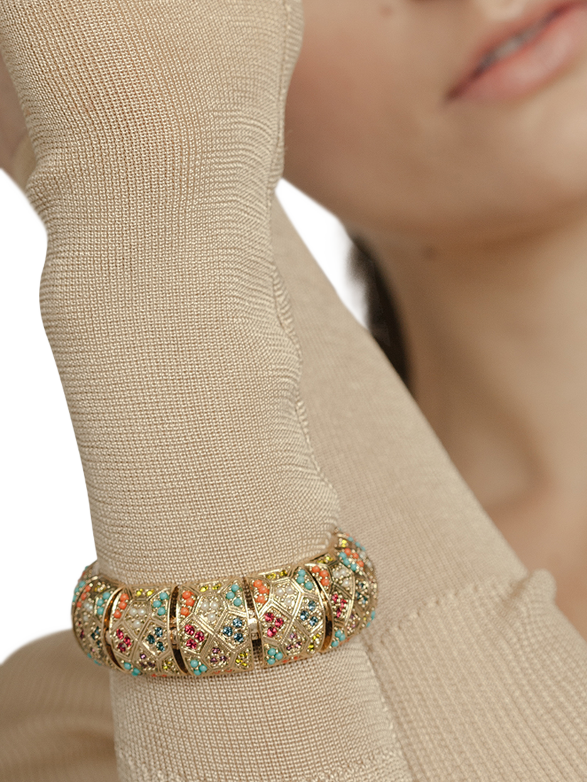 Product image 2 of 2, which shows Susan Caplan Pre-Loved D'Orlan 22ct Gold Plated Swarovski Crystal Bracelet, Dated Circa 1980s, Gold