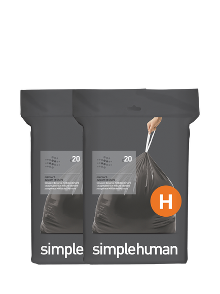 Simplehuman Odorsorb Bin Liners, Code H, Pack of 40, 