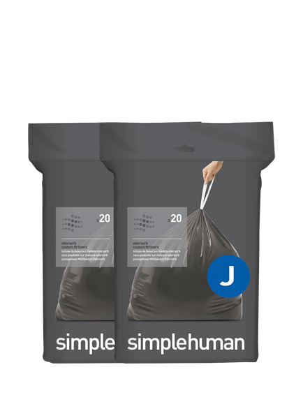 Simplehuman Odorsorb Bin Liners, Code J, Pack of 40, 