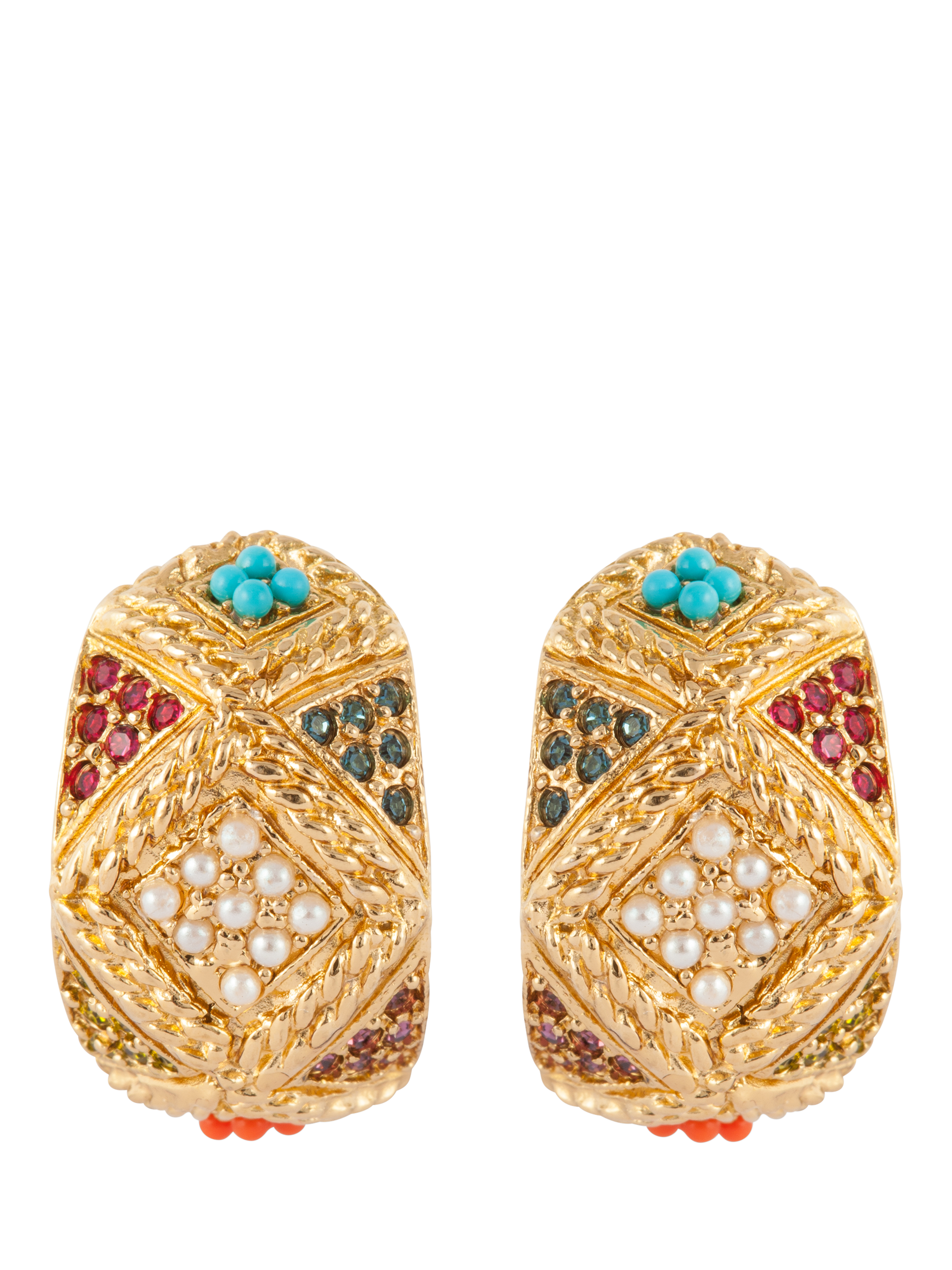 Product image 1 of 3, which shows Susan Caplan Pre-Loved D'Orlan 22ct Gold Plated Swarovski Crystal Clip On Drop Earrings, Dated Circa 1980s, Gold