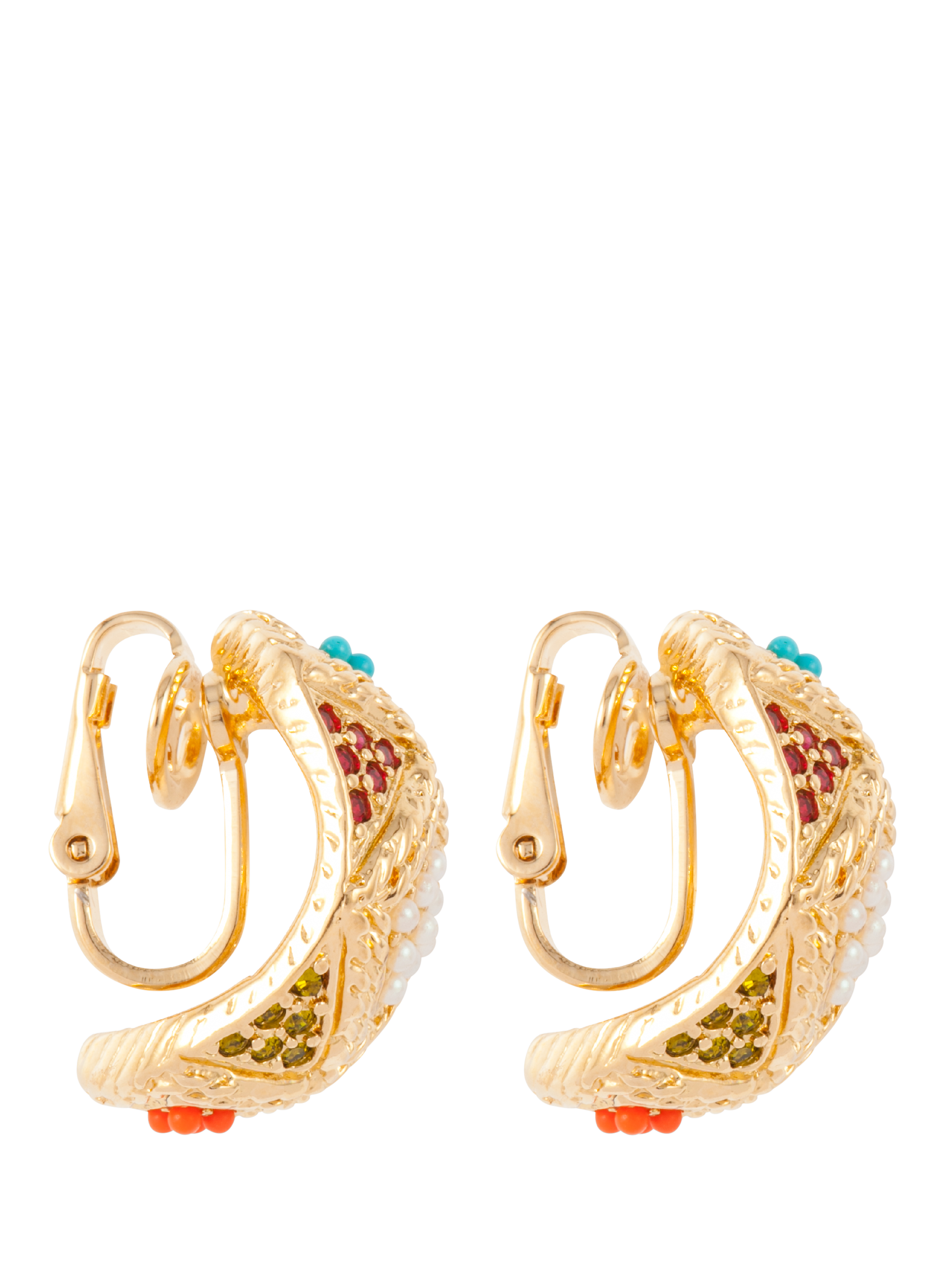 Product image 2 of 3, which shows Susan Caplan Pre-Loved D'Orlan 22ct Gold Plated Swarovski Crystal Clip On Drop Earrings, Dated Circa 1980s, Gold